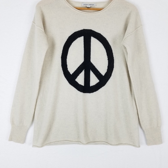 AUTUMN Cashmere Peace Sign Longsleeve Pull-over Sweater Large - Picture 4 of 10